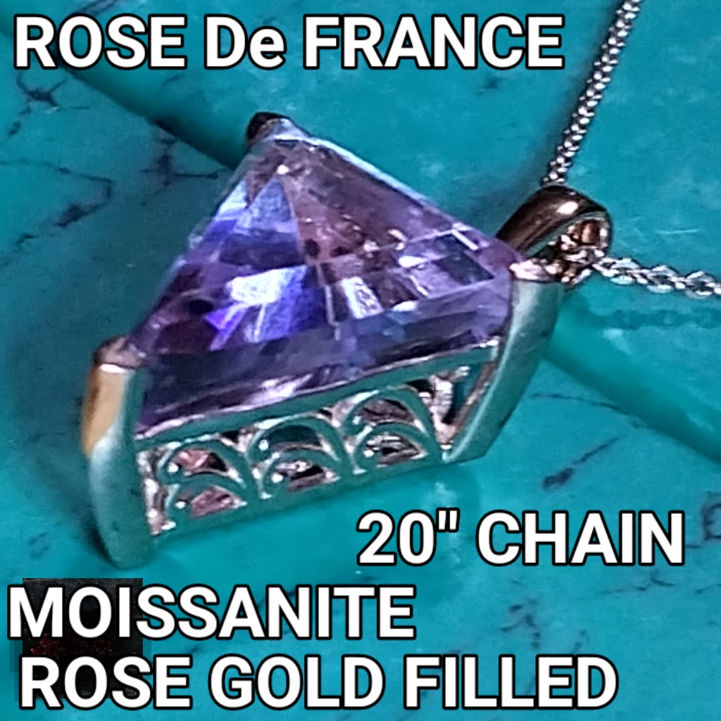 Moissanite, Rose De France- Amethyst, Rose Gold/ G P. -20